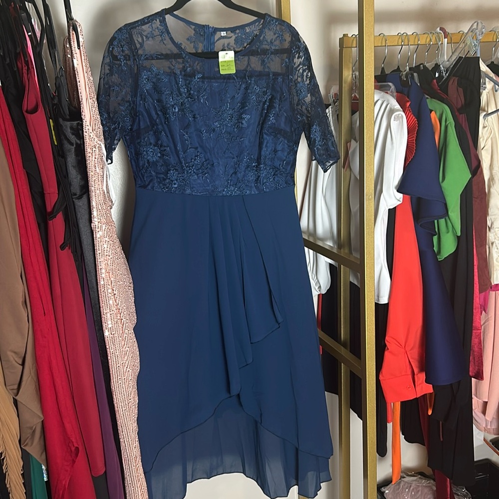 Navy blue lace dress